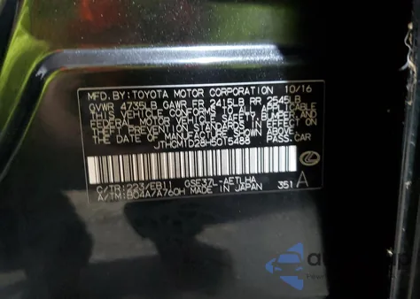 2017 Lexus Is 300 from USA, damaged, VIN JTHCM1D28H5015488